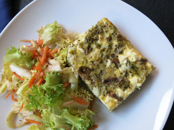 Roasted Vegetable Quiche with Feta and Side Salad